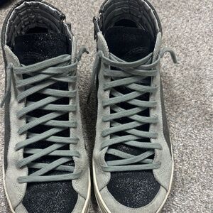 P448 Metallic High Top Sneaker Size 39 Black/Loft